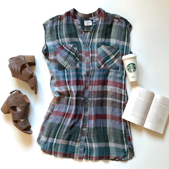 New Anthropologie Holding Horses Mixed Plaid Dress - Picture 2 of 9